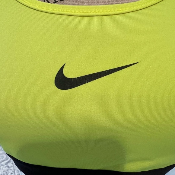 Nike Dri-Fit Women's Neon Yellow and Black Sports Bra, size large, EUC, running - Picture 3 of 5